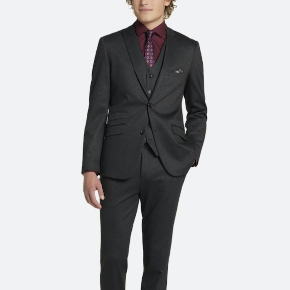 Paisley & Gray Slim Fit Peak Lapel Suit Separates Jacket - Charcoal Knit